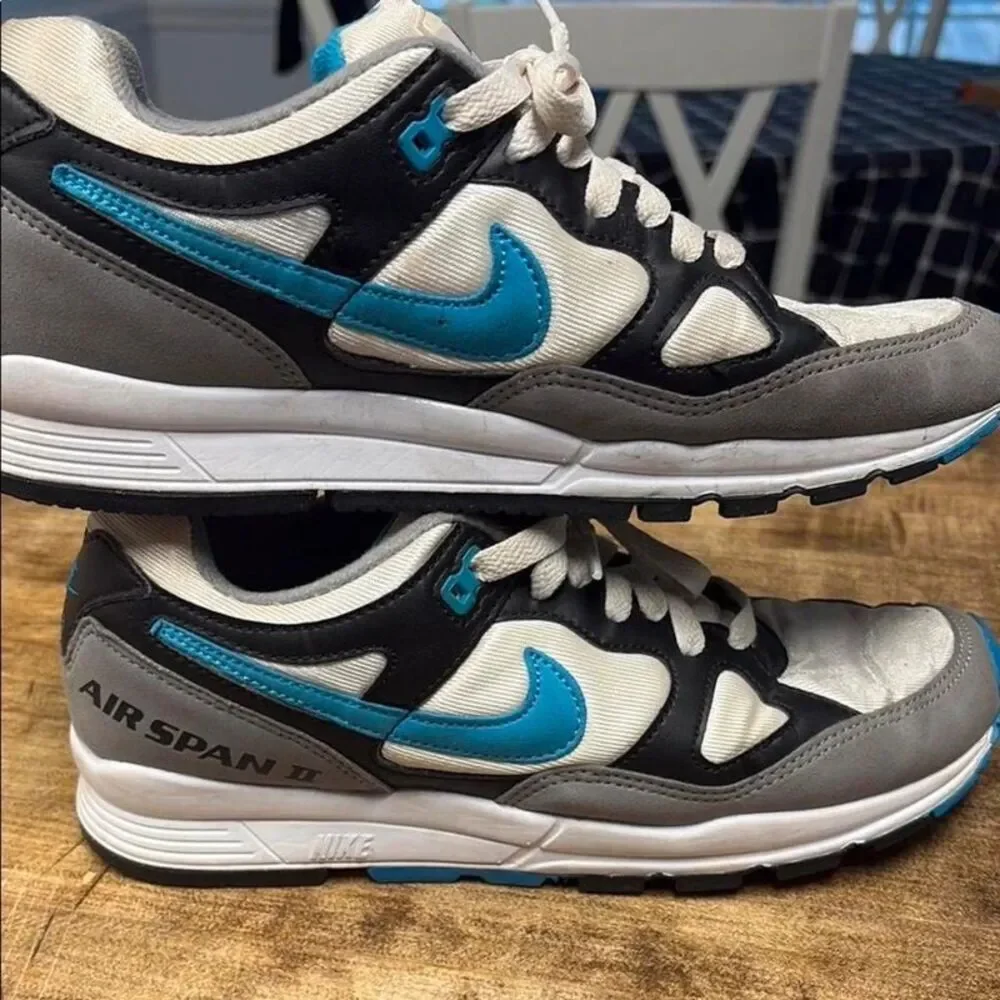Vintage Nike Air Span II Blue Black White Running Sneakers Y2K men’s 7